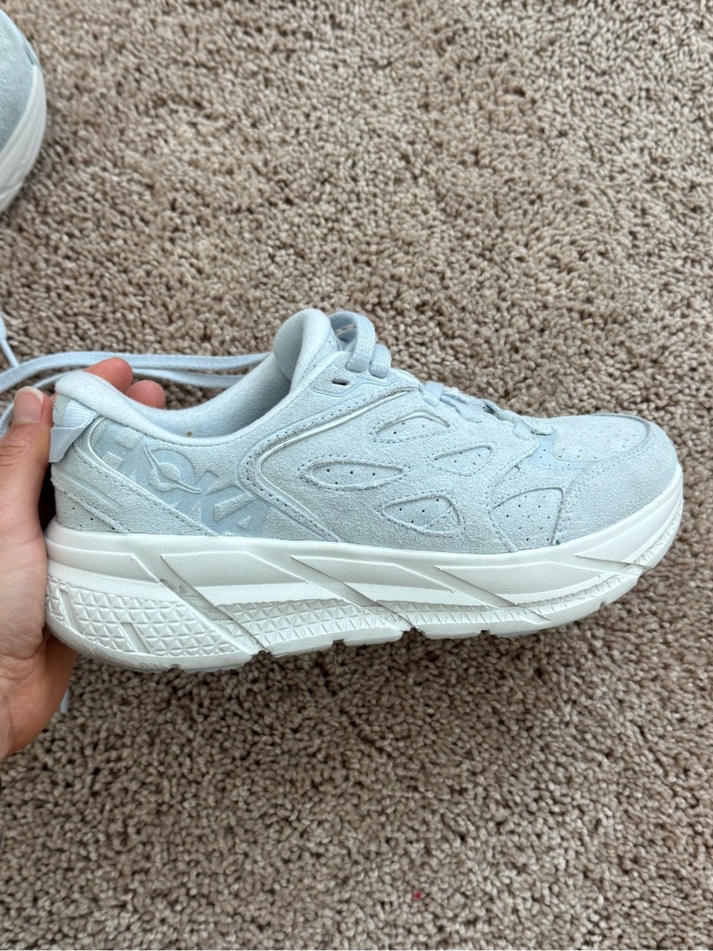 Beautiful suede Hoka Bondi 8’s